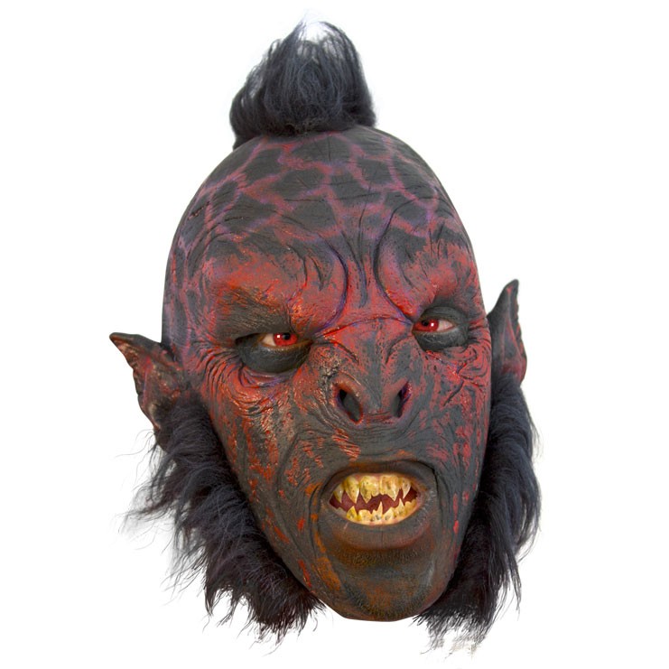 Masque d'orc charnel avec cheveux