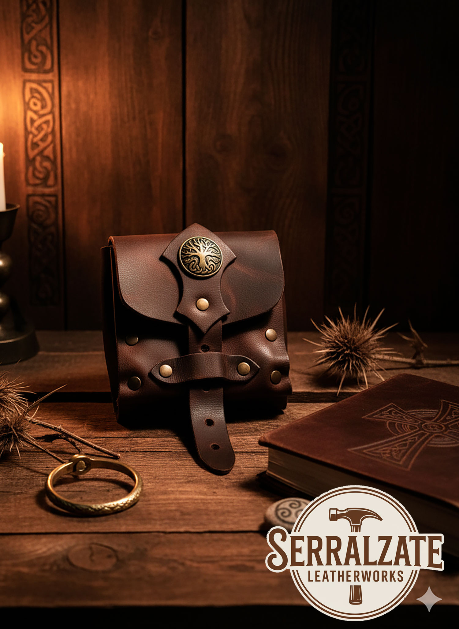 Sac à main du Druide en marron foncé