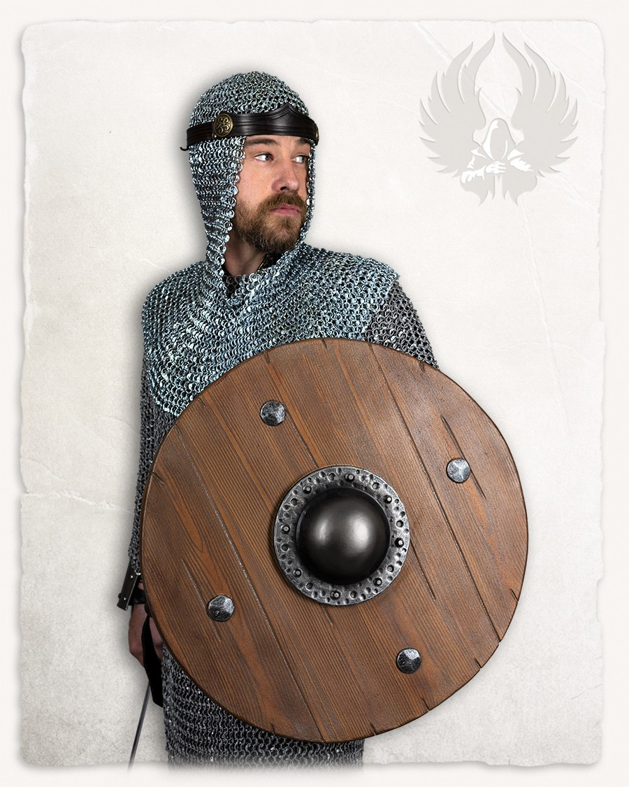 Bouclier viking rond pour LARP modèle Rorrik, couleur bois