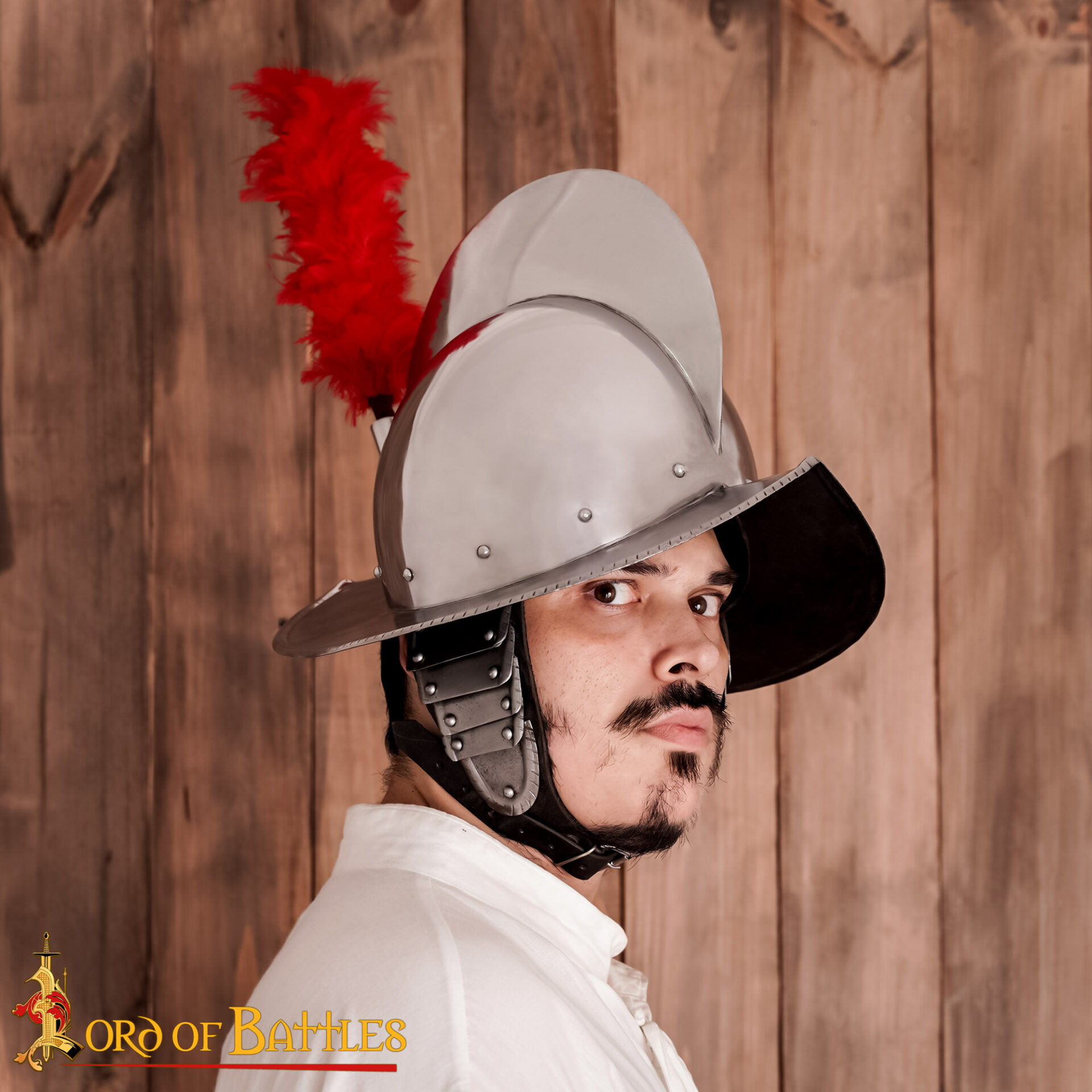 Morrión espagnol avec plume de plumes du XVIe-XVIIe siècle