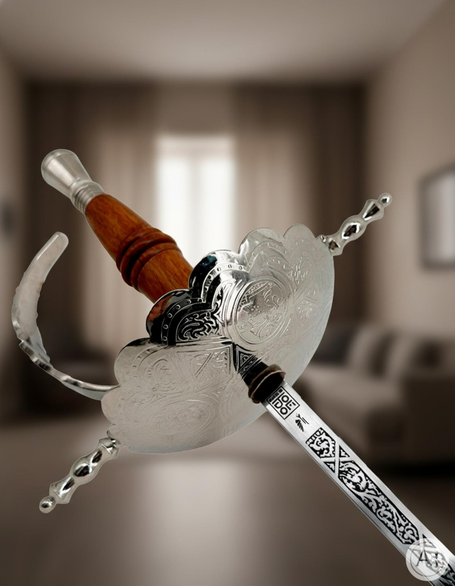 Florete Colonial décoratif, nickelé