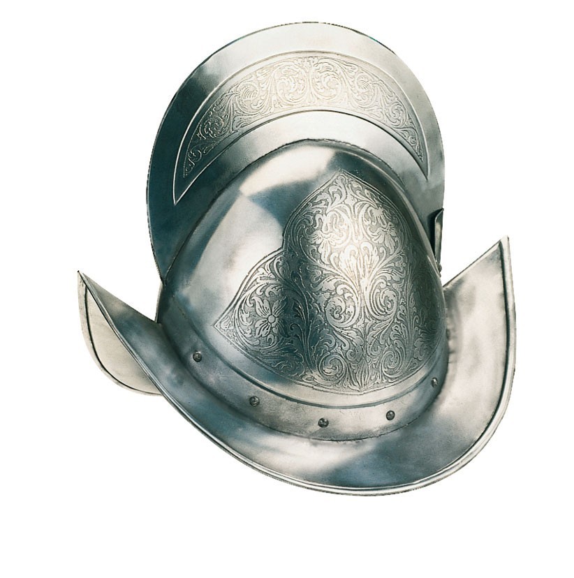 Casque orné de gravures