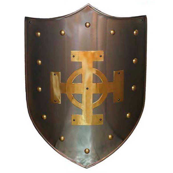Bouclier croix celtique plaqué laiton