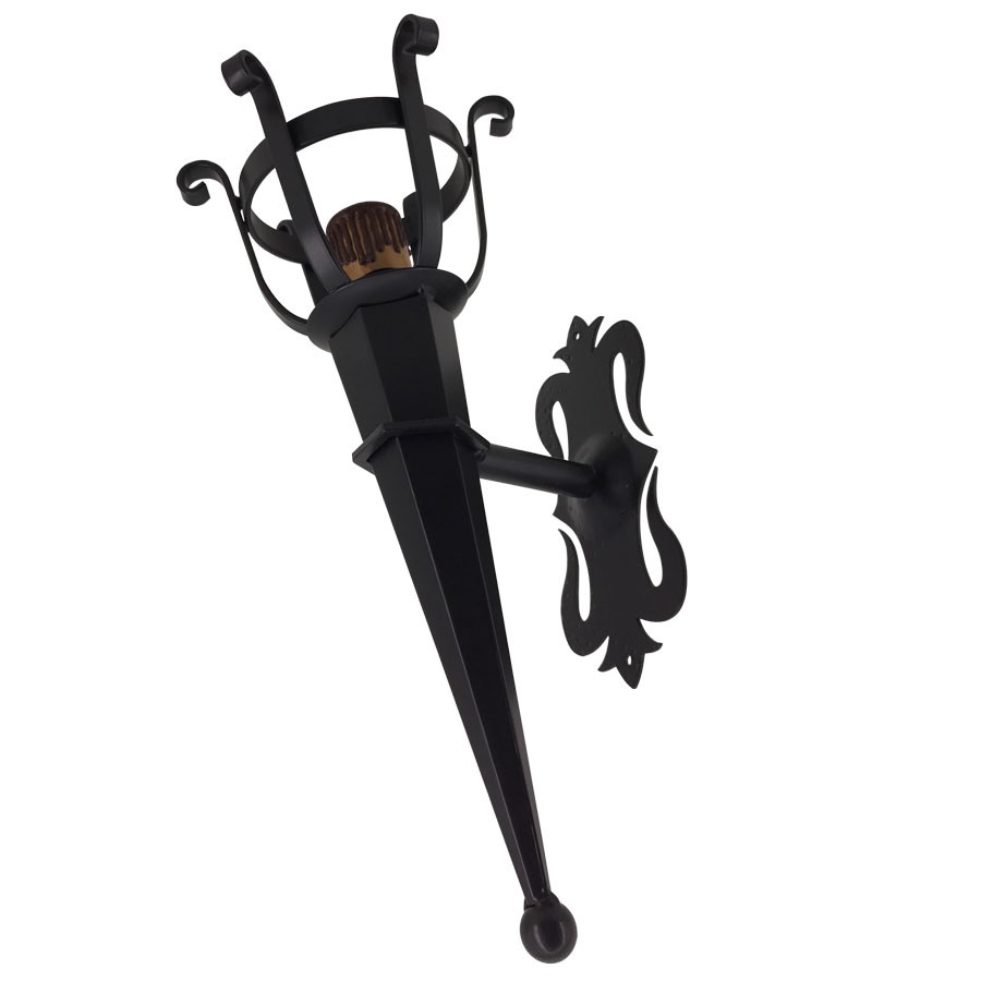 Forge torche appliquer 1 lumière (46x21 cms.)