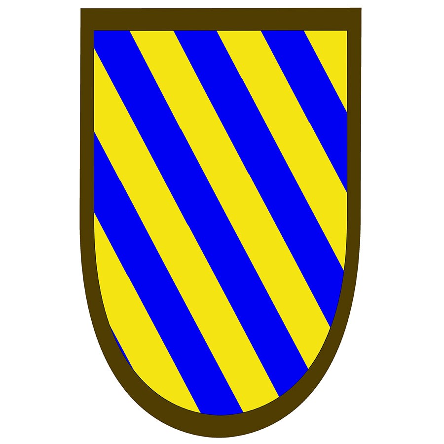 Bannière médiévale rayures bleu-jaune