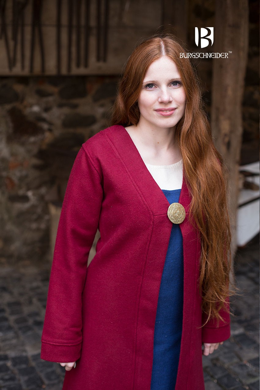 Brial Aslaug Médiéval Rouge en Laine