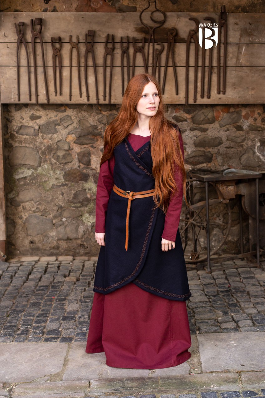 Médiévale Brial Myrana, laine bleue