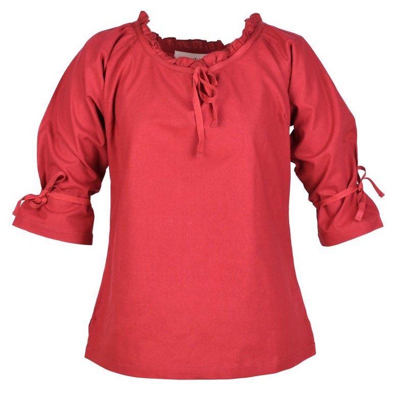 Chemisier médiéval femme Birga, rouge