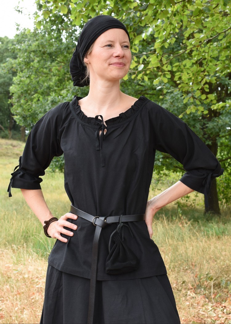 Chemisier médiéval femme Birga, noir