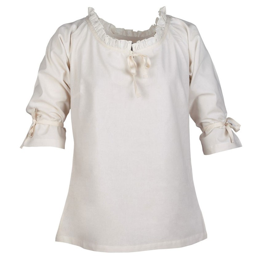 Chemisier médiéval femme Birga, blanc