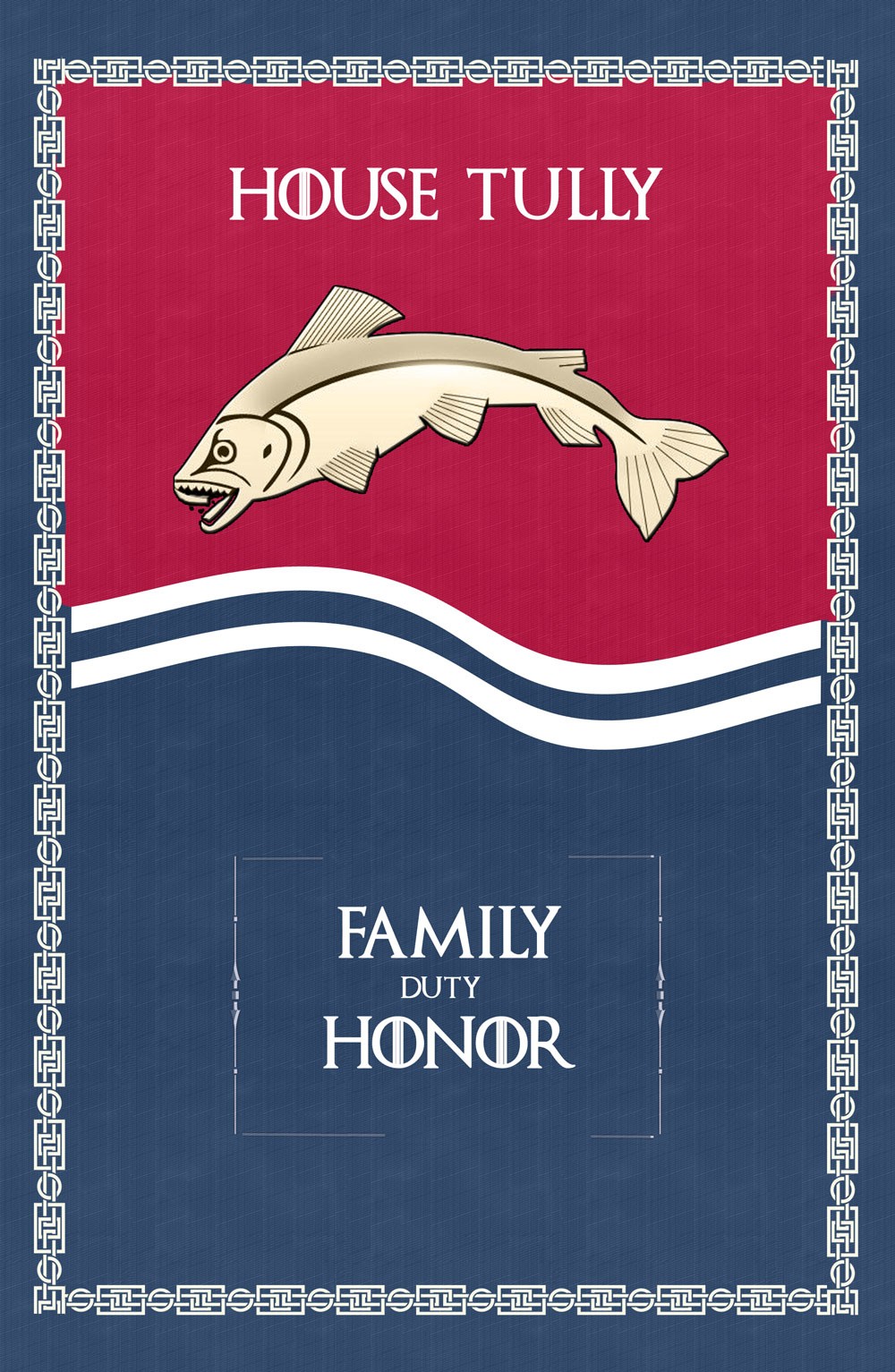 Bannière Game of Thrones Maison Tully (70x100 cms.)