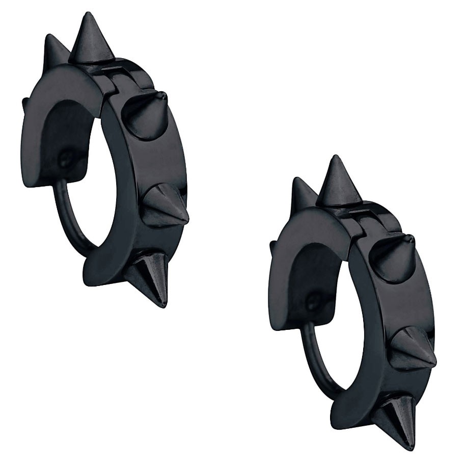 Boucles d'oreilles gothiques cloutées noires