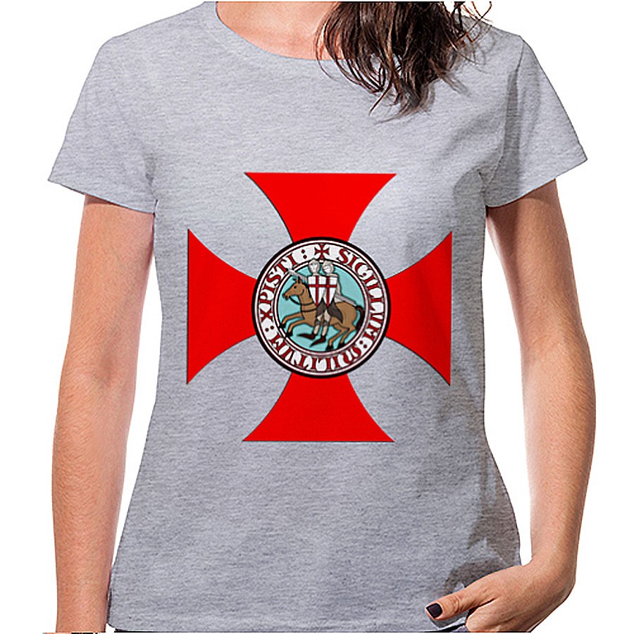 T-shirt Croix des Templiers Femme manches courtes, différentes couleurs