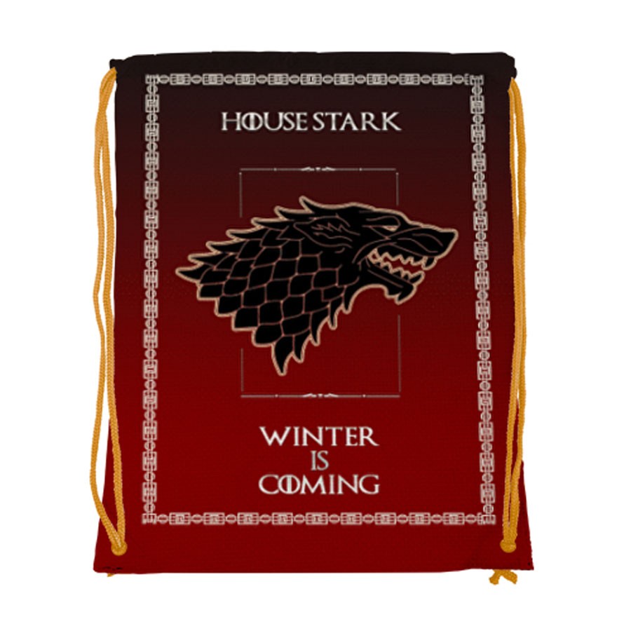 Sac à dos à cordes House Stark de Game of Thrones (34x42 cms.)