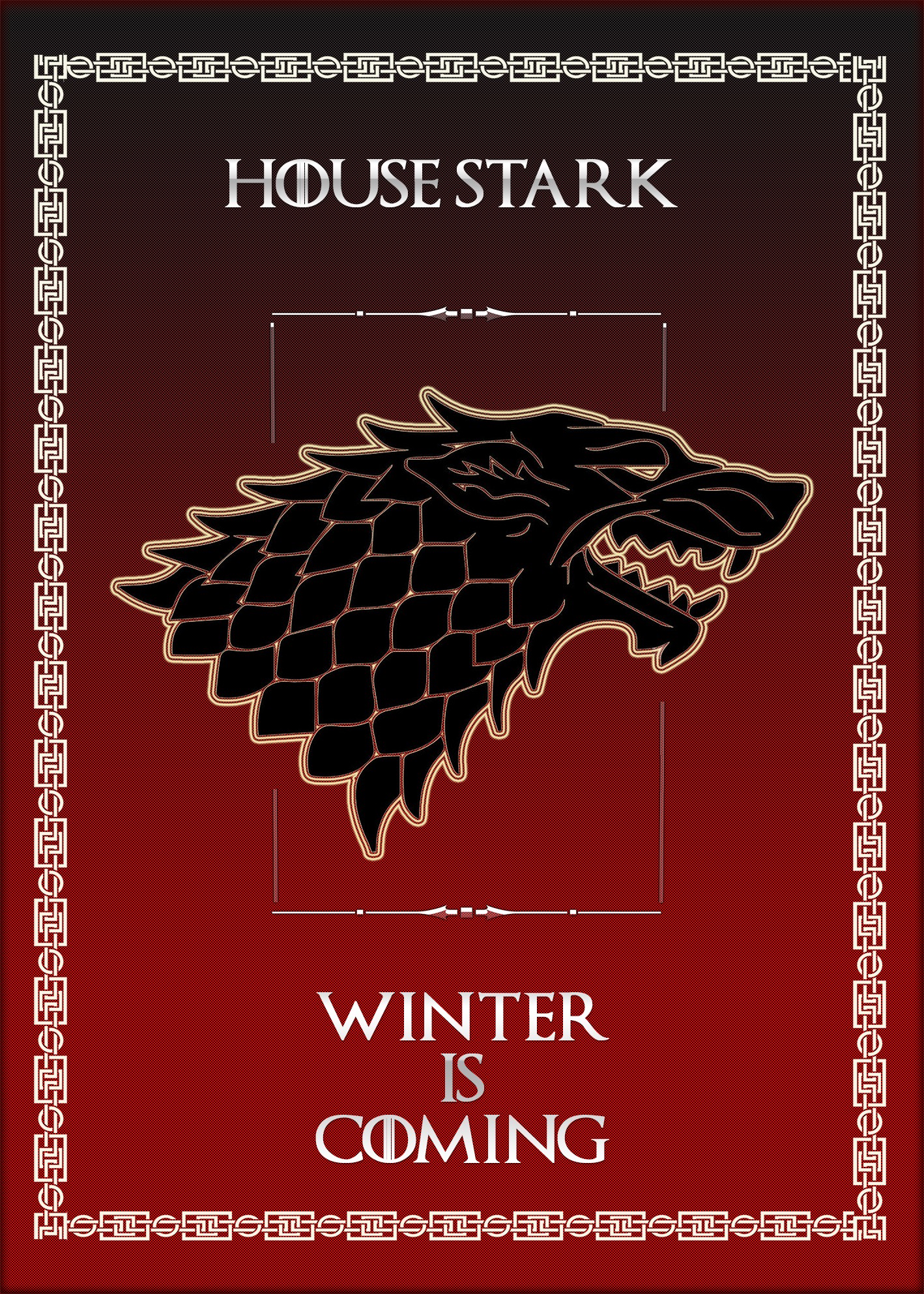 Bannière Jeu de Trônes de la Maison Stark (50x70 cms.)