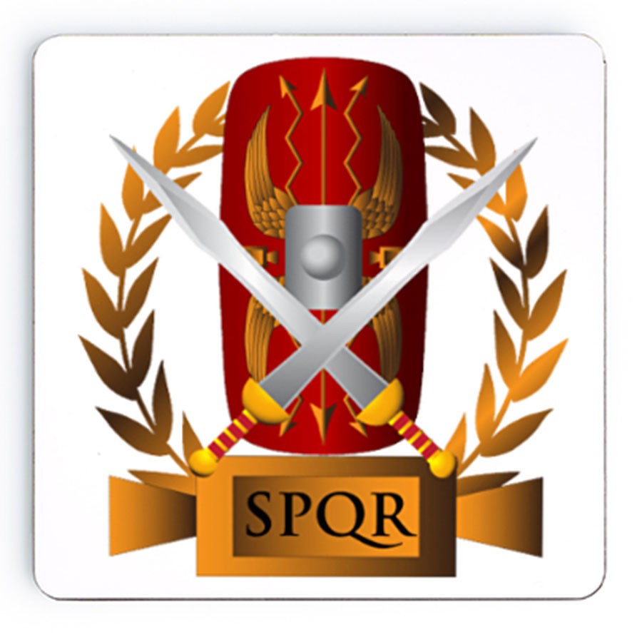 Sous-verre en bois Légions romaines SPQR, 9 cm.