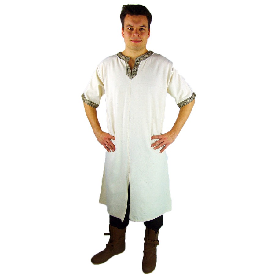 Tunique viking manche courte Richard, blanc naturel