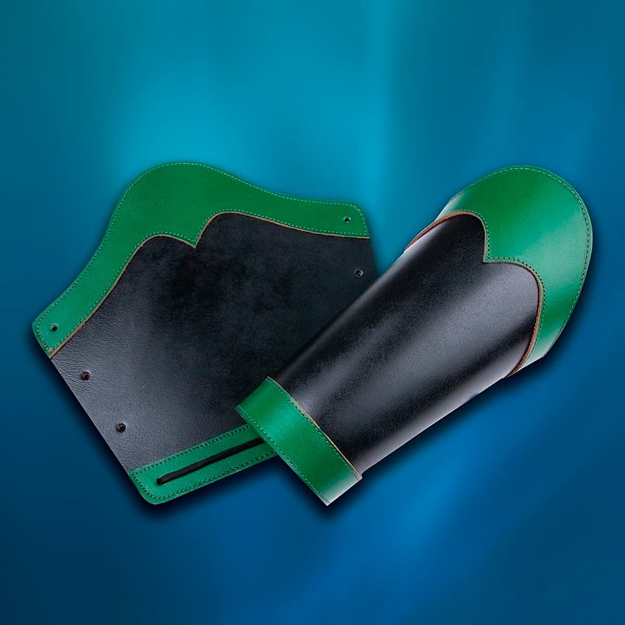 Brassards de chasseur médiéval, noir-vert