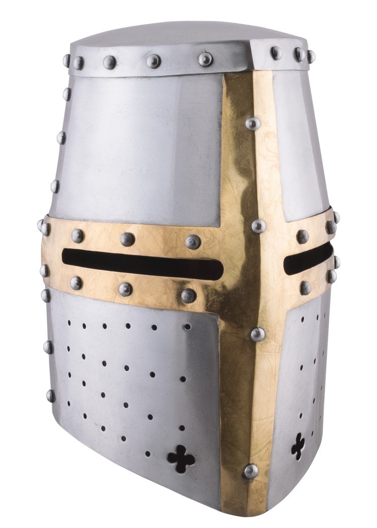Grand heaume médiéval, XIVe siècle, riveté
