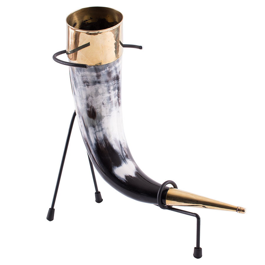 Corne viking décorative avec support, 250-350 ml.
