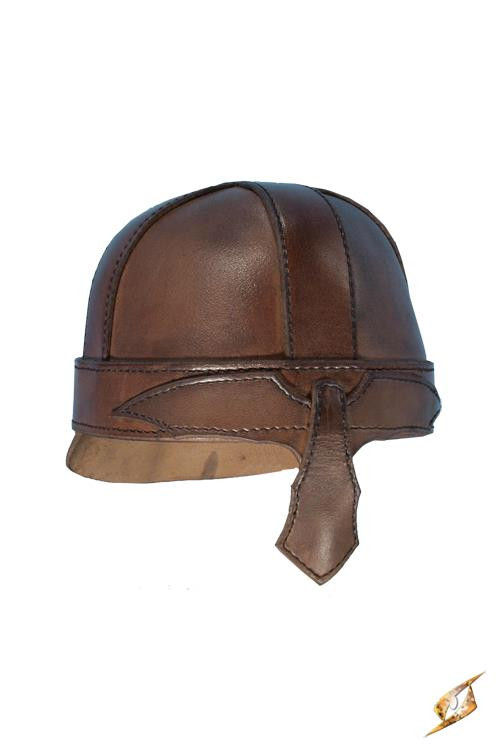 Casque spangenhelm médiéval en cuir marron pour GN