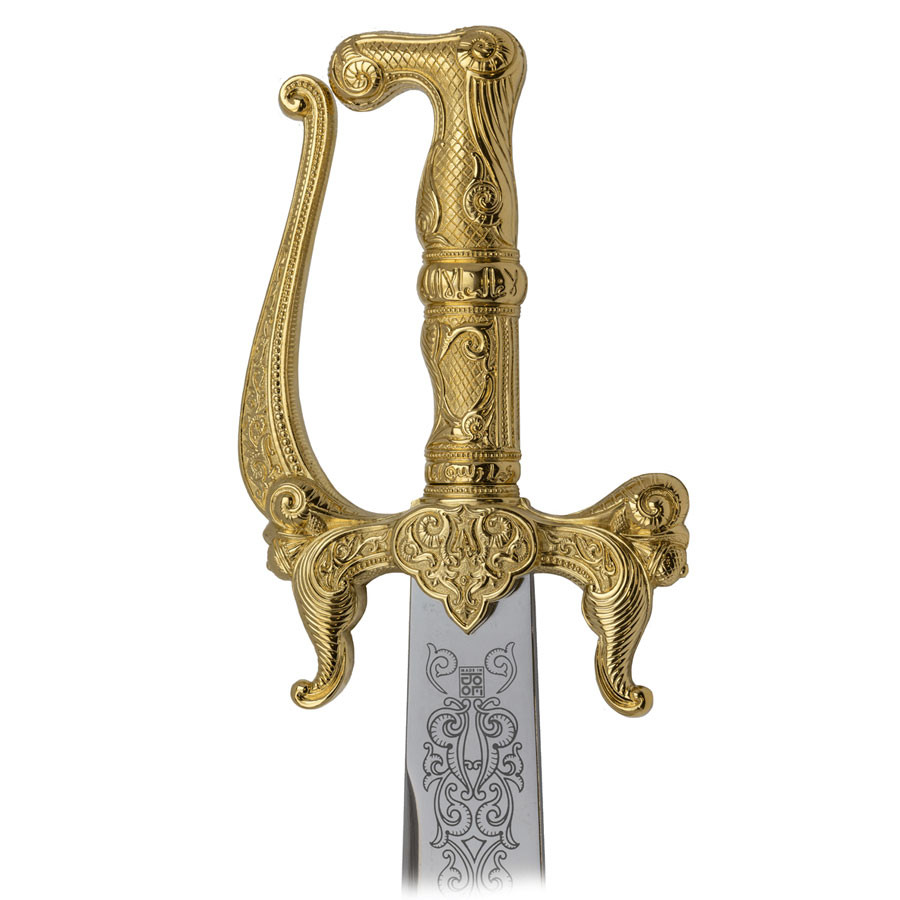 Épée de coutelas en or, décorative