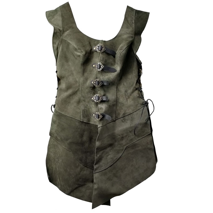 Justillo long en cuir Julienne, vert