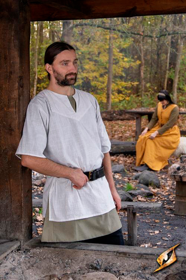 Chemise médiévale en coton Jolner blanc ivoire