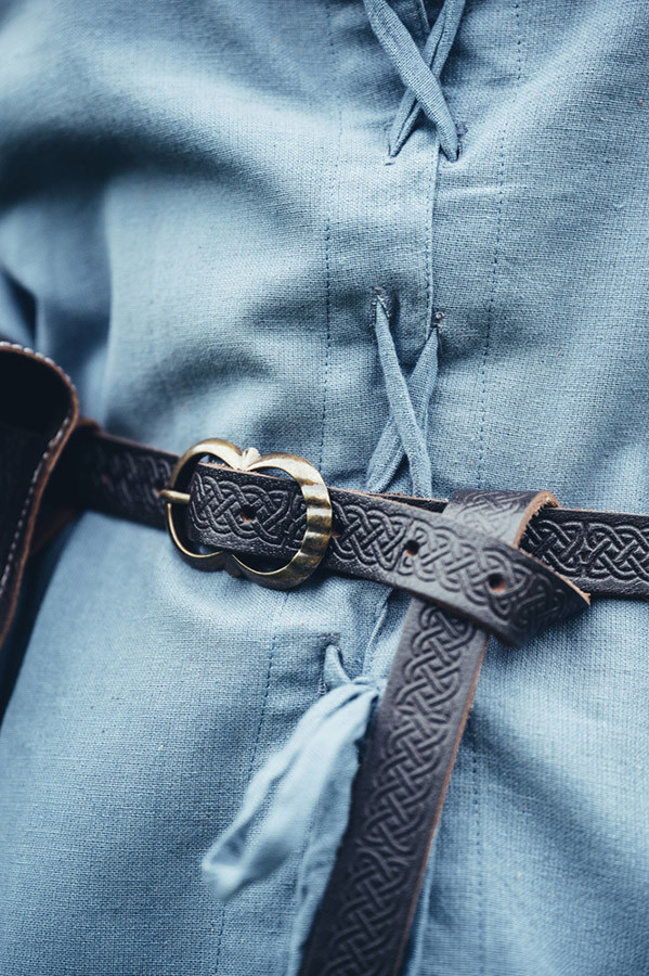 Ceinture longue Celta en cuir modèle Merle, couleur marron