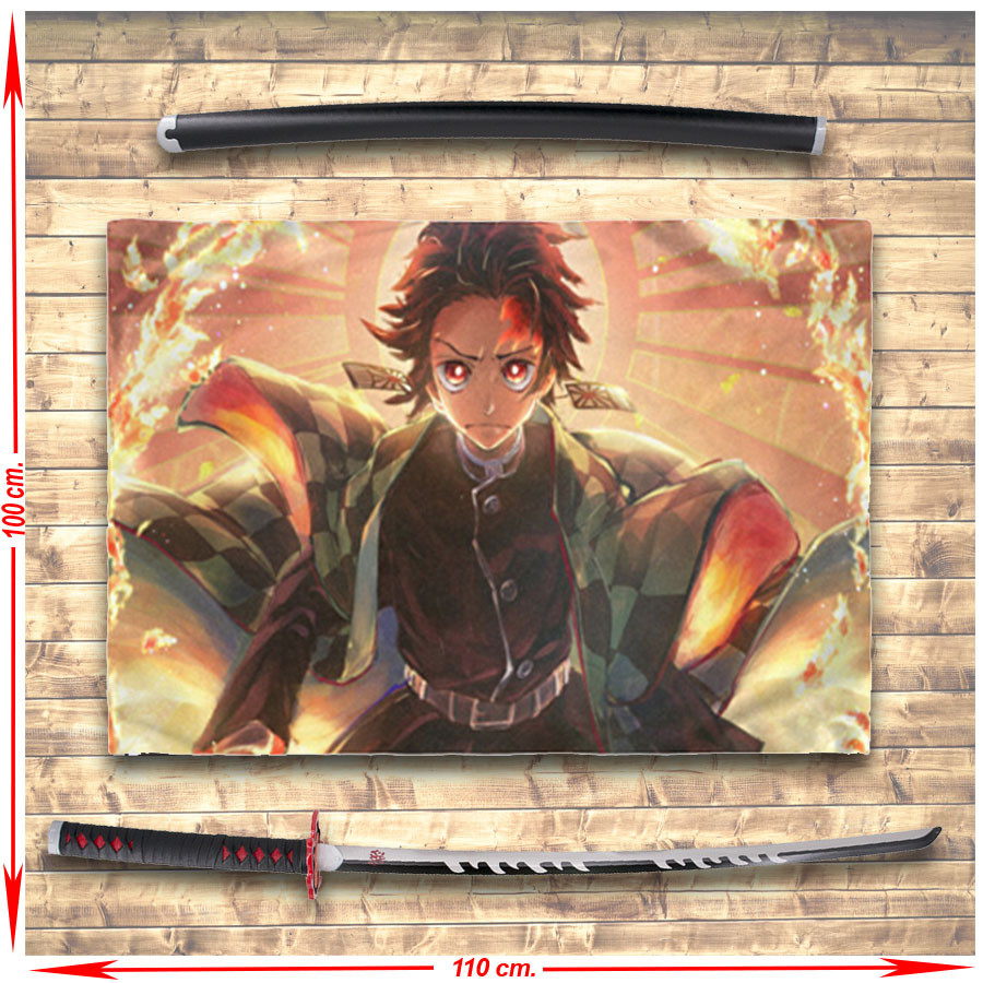 Pack Bannière + Katana de Demon Slayer Tanjiro Kamado