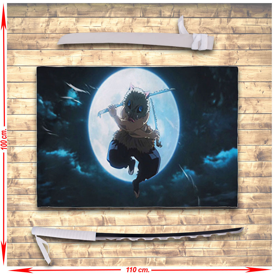 Pack Bannière + Katana de Demon Slayer Inosuke Hashibira