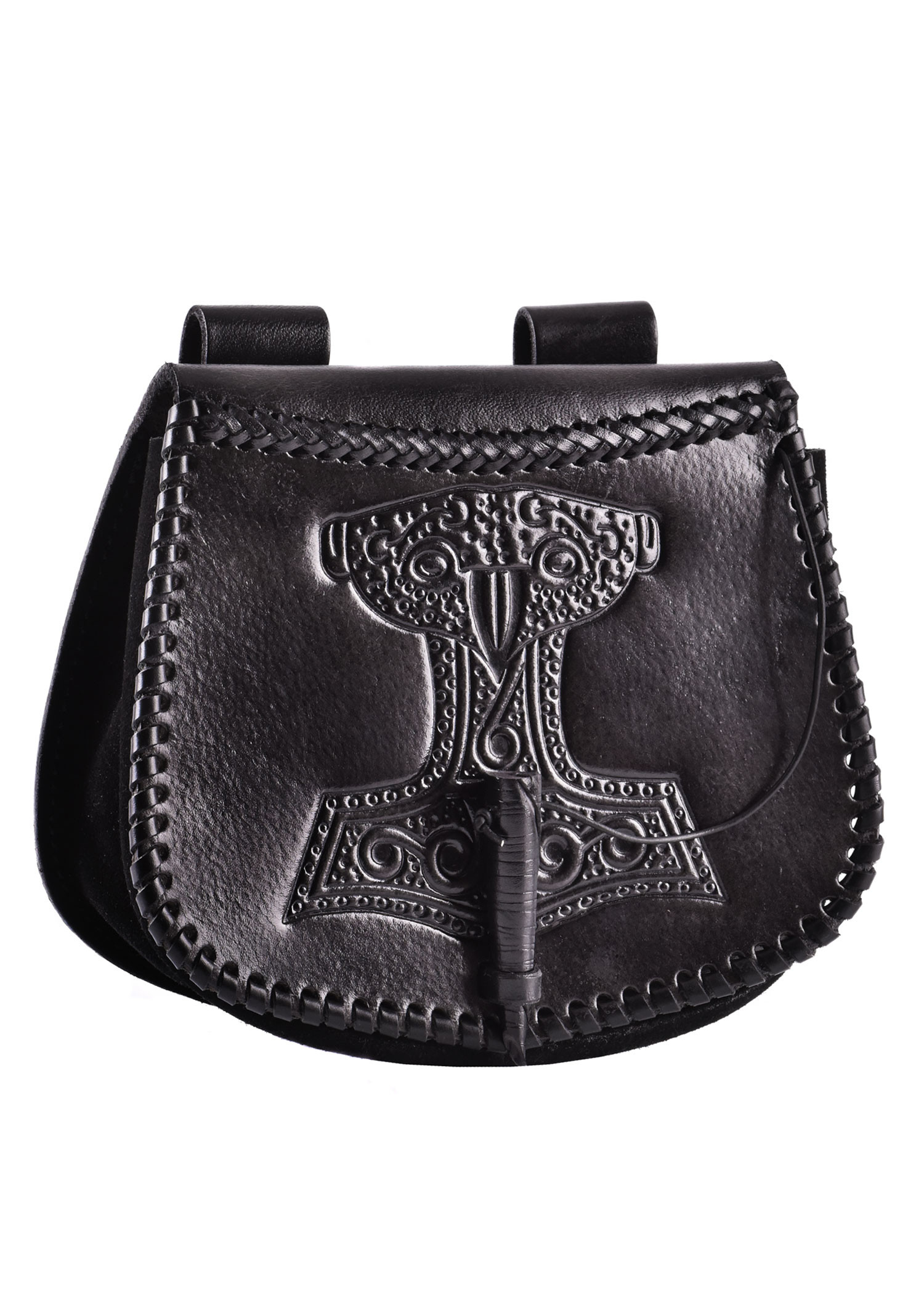 Sac marteau de Thor en cuir noir