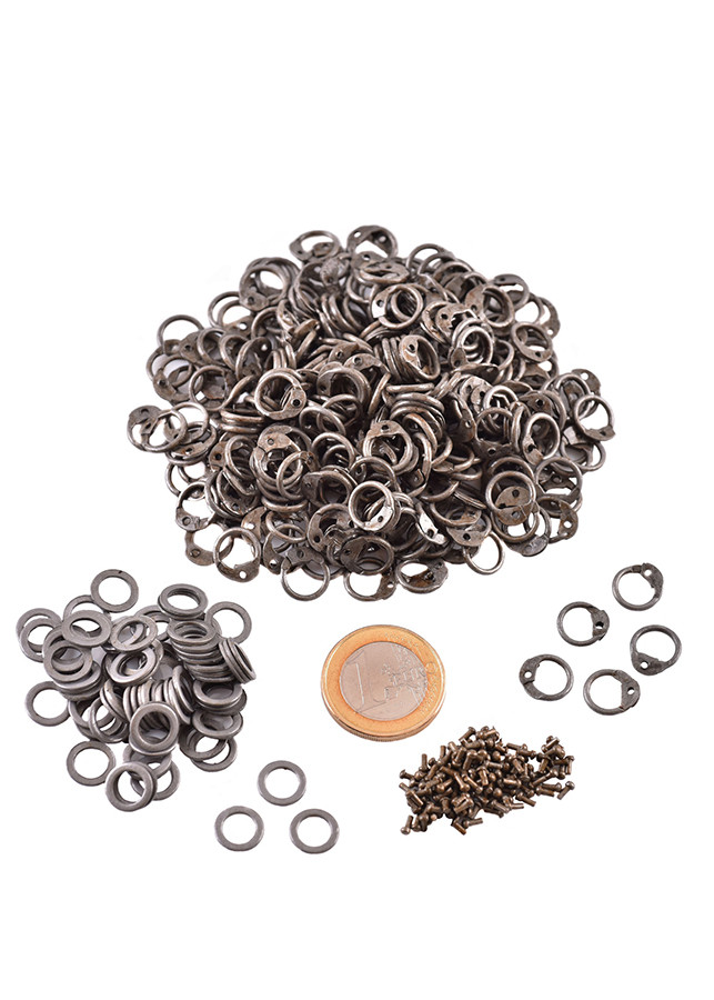 Sac de 1 kg d'anneaux de cotte de mailles bordés