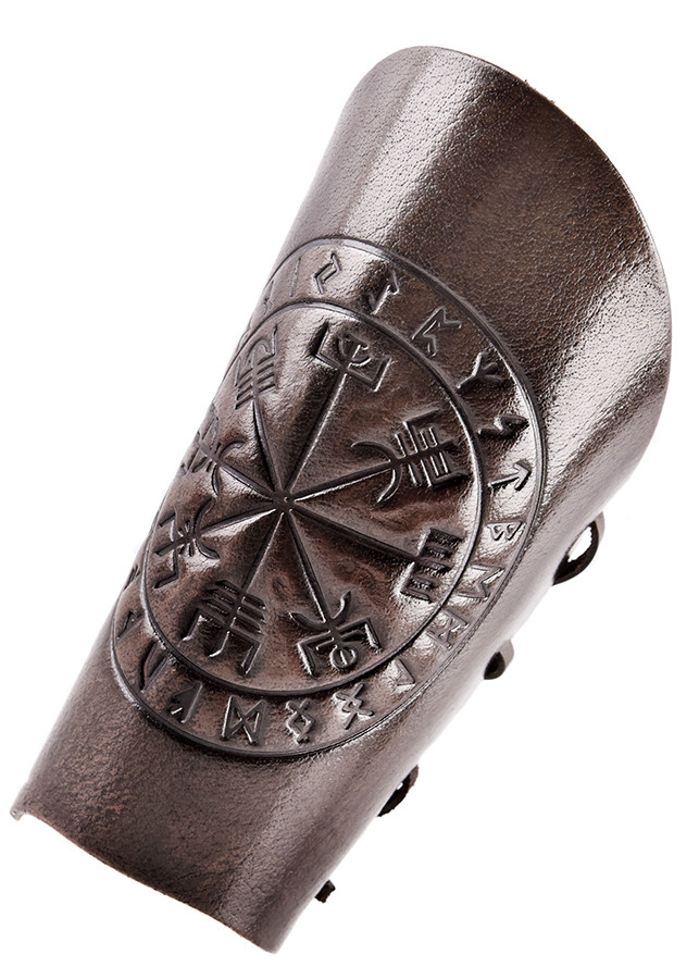 Bracelet en cuir avec gravure Vegvísir