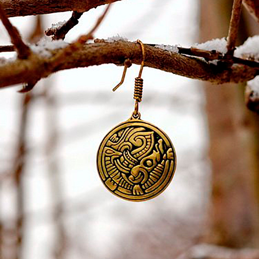 Boucles d'oreilles viking bête captivante