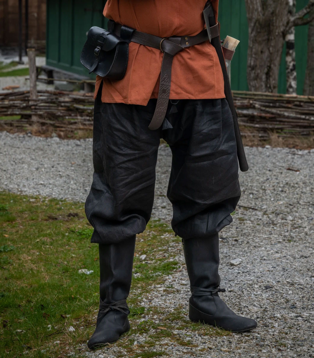 Pantalon Viking en lin Wodan, noir