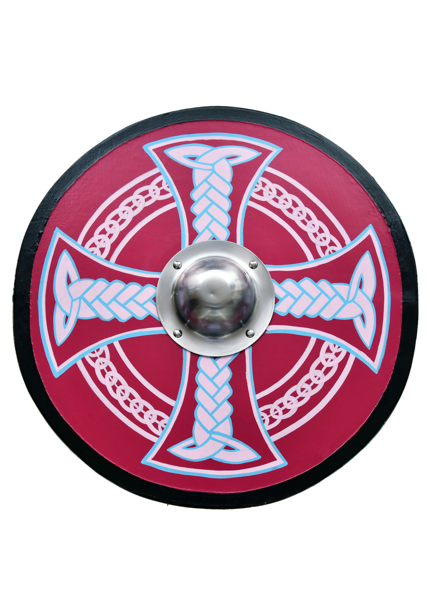 Bouclier viking peint avec croix celtique, 61 cm. SOIT