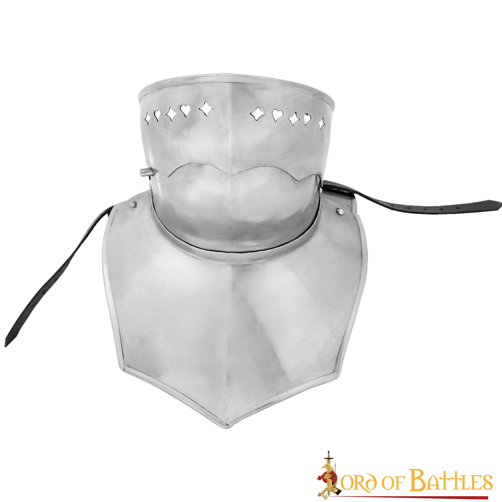 Gorgerin gothique avec masque pliant, finition polie