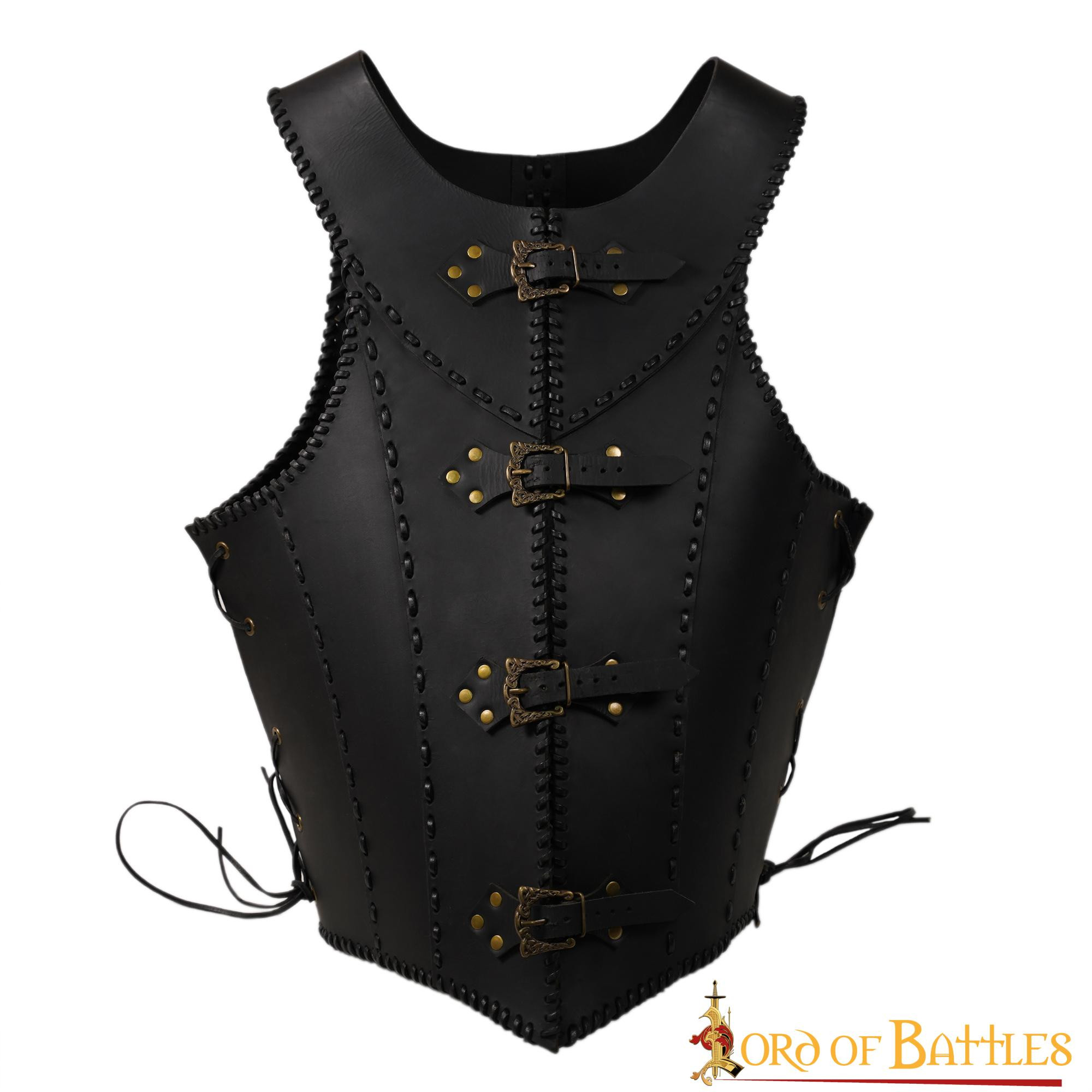 Corset en cuir noir Dama Guerrera