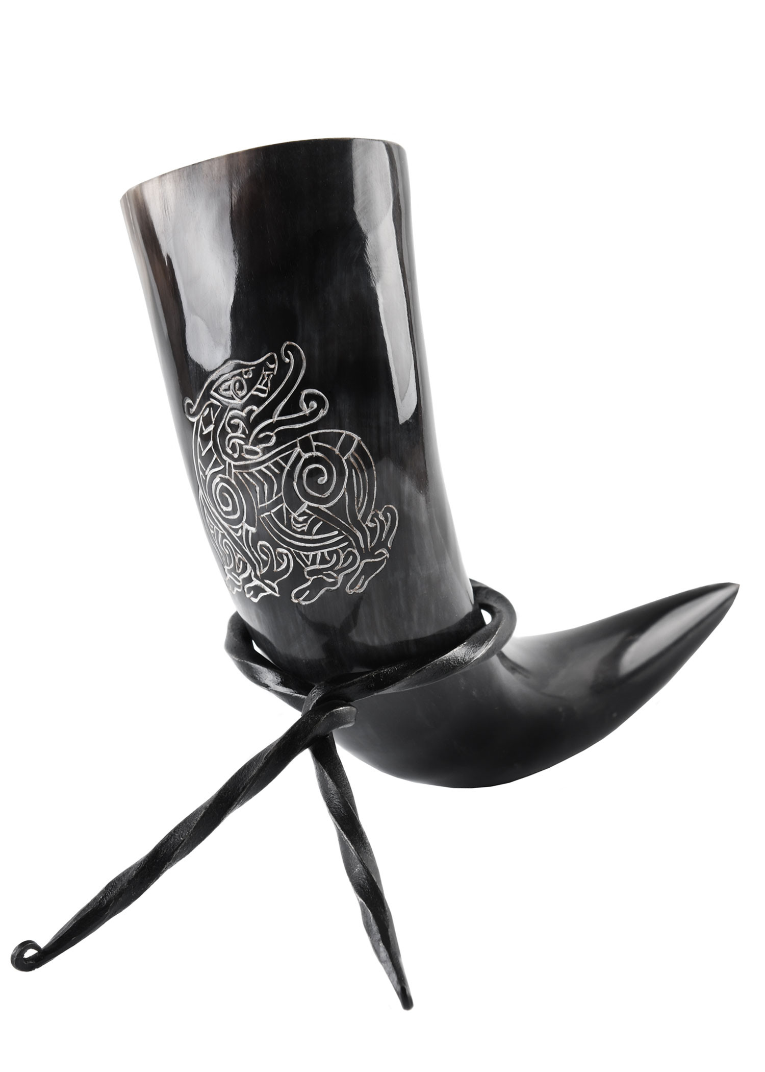 Corne de dragon viking avec support (200-300 ml.)