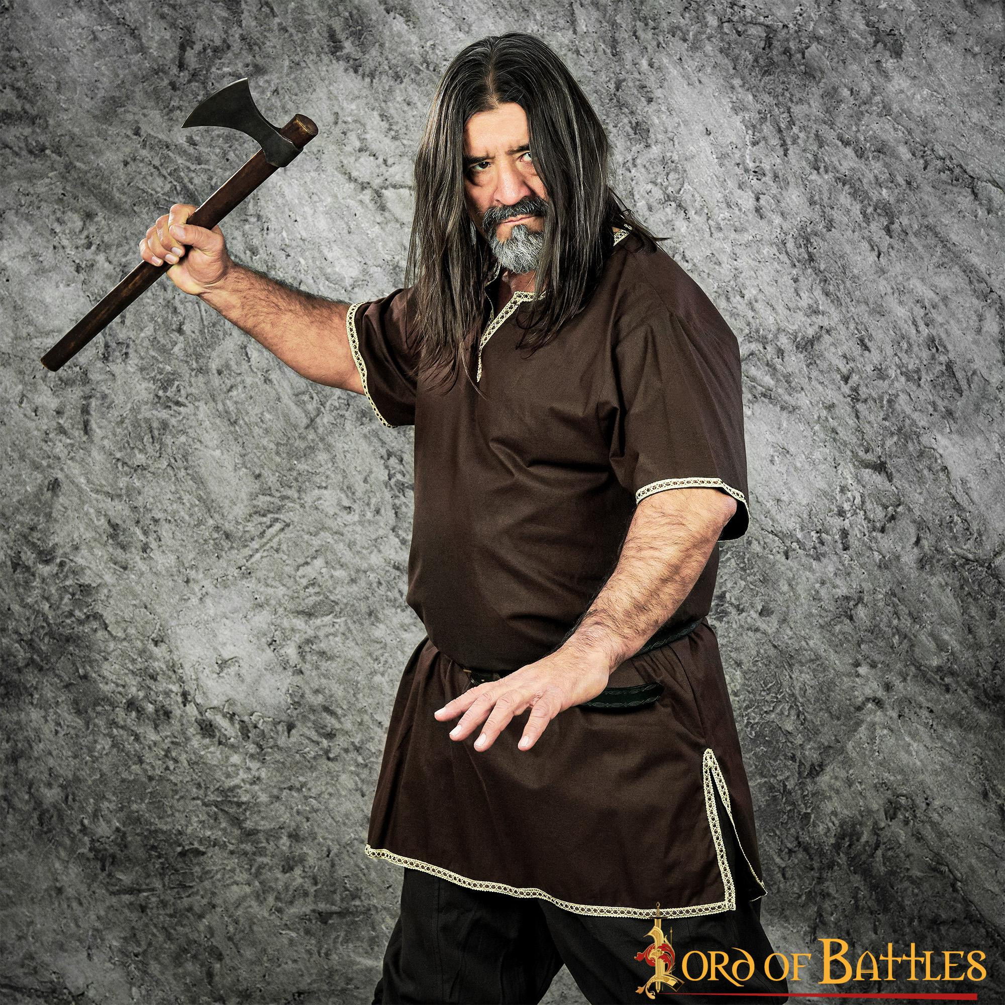 Tunique Viking Balder manche courte - Marron