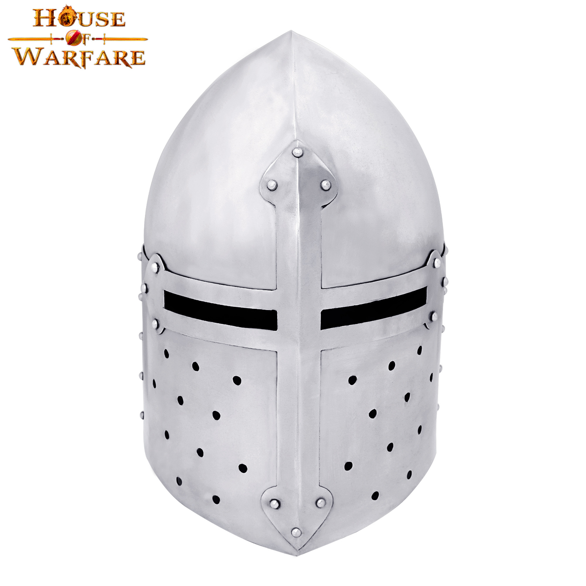Casque médiéval conique en pain de sucre en acier, XIVe siècle