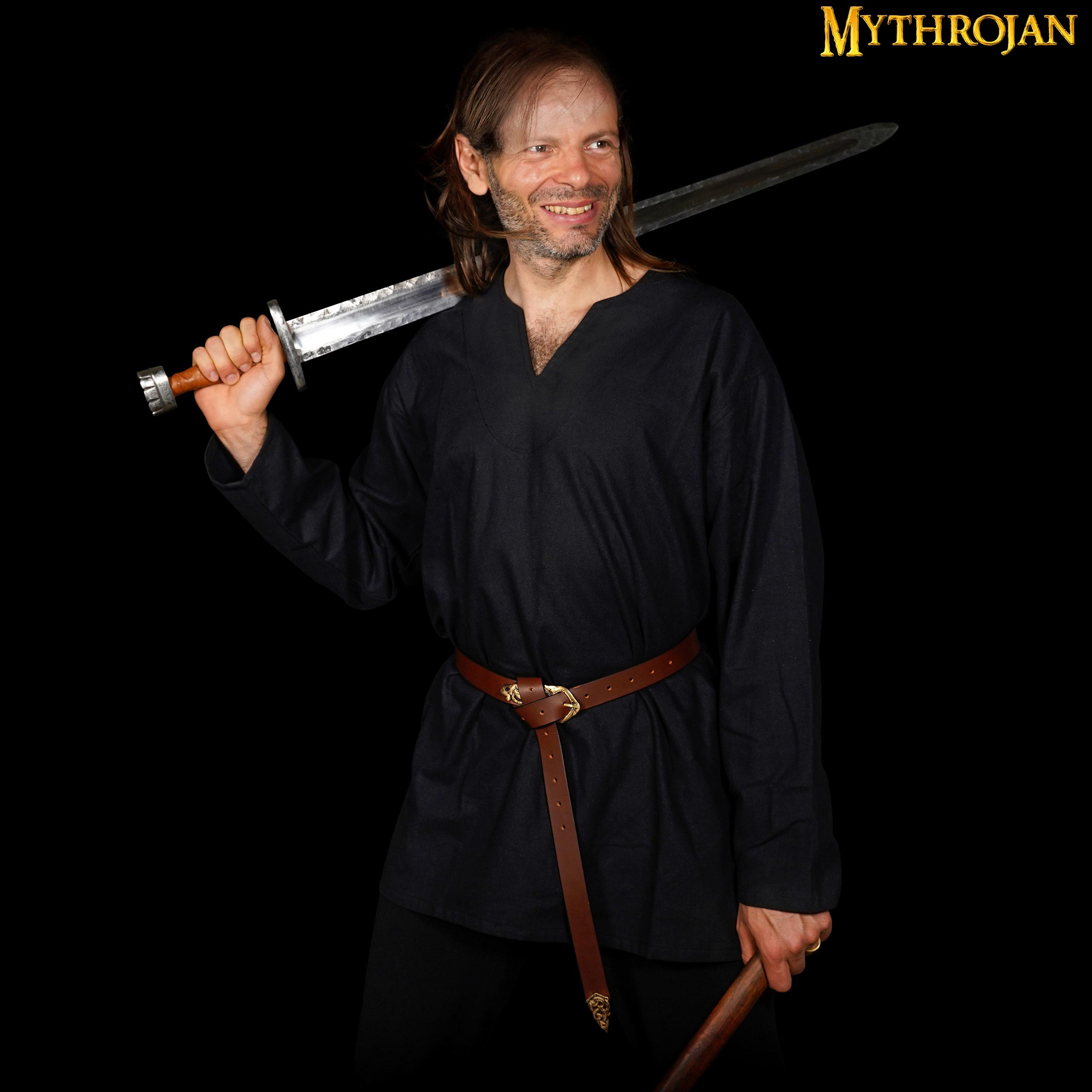 Tunique médiévale Raider coupe large couleur noire