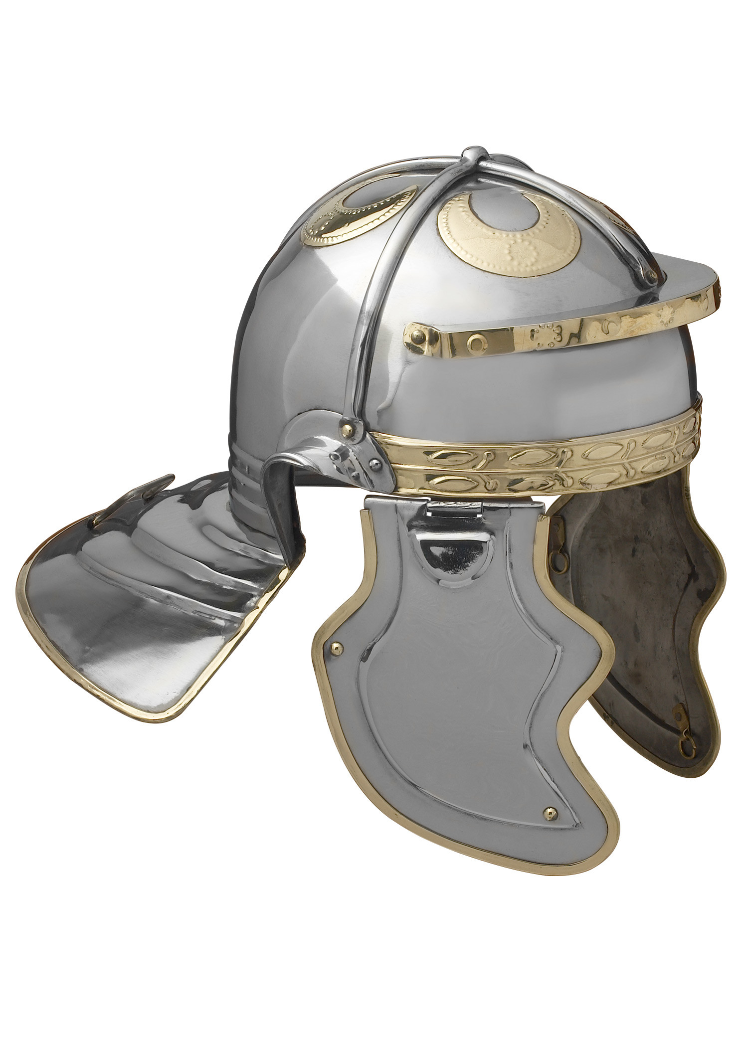 Casque romain impérial italique d'Hébron, acier et laiton