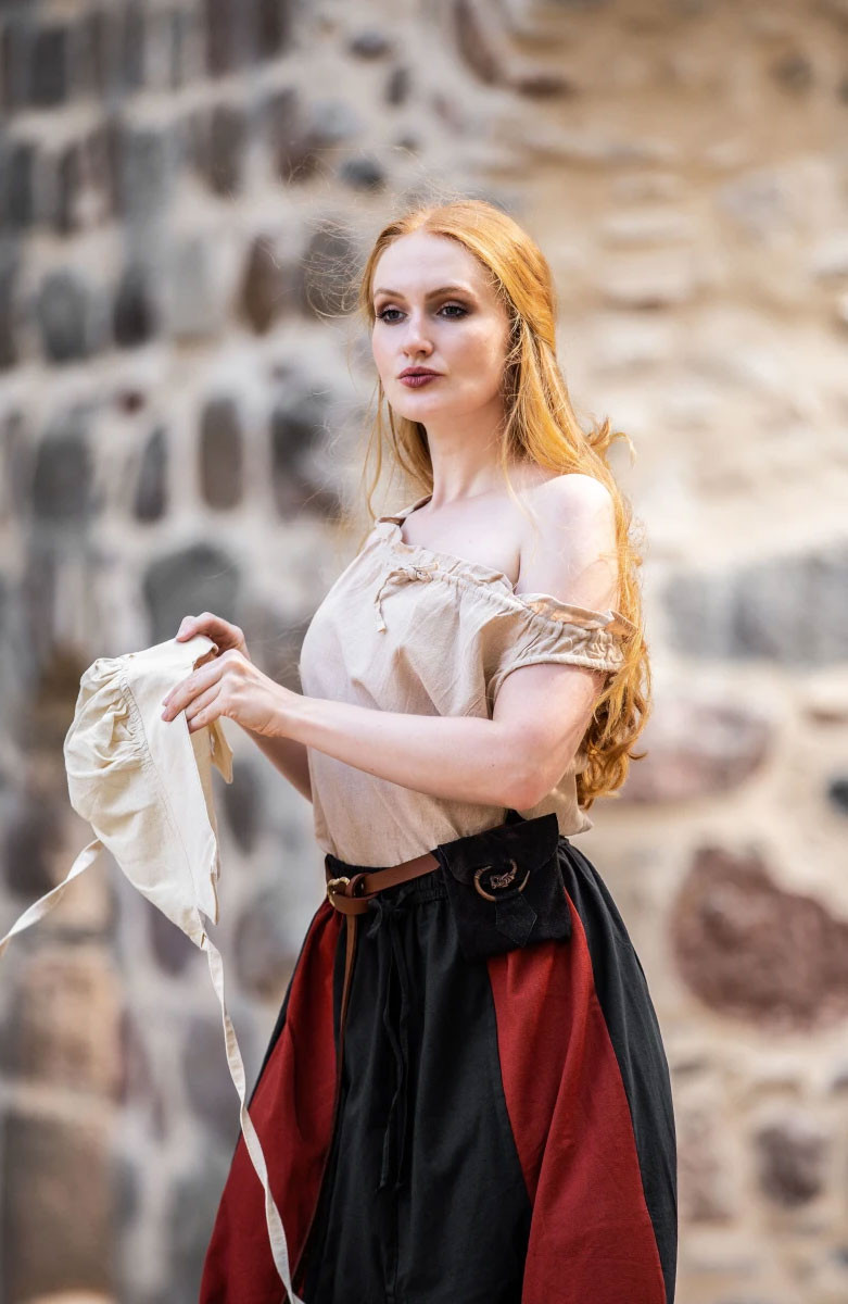 Chemisier médiéval sans manches Adele, blanc naturel