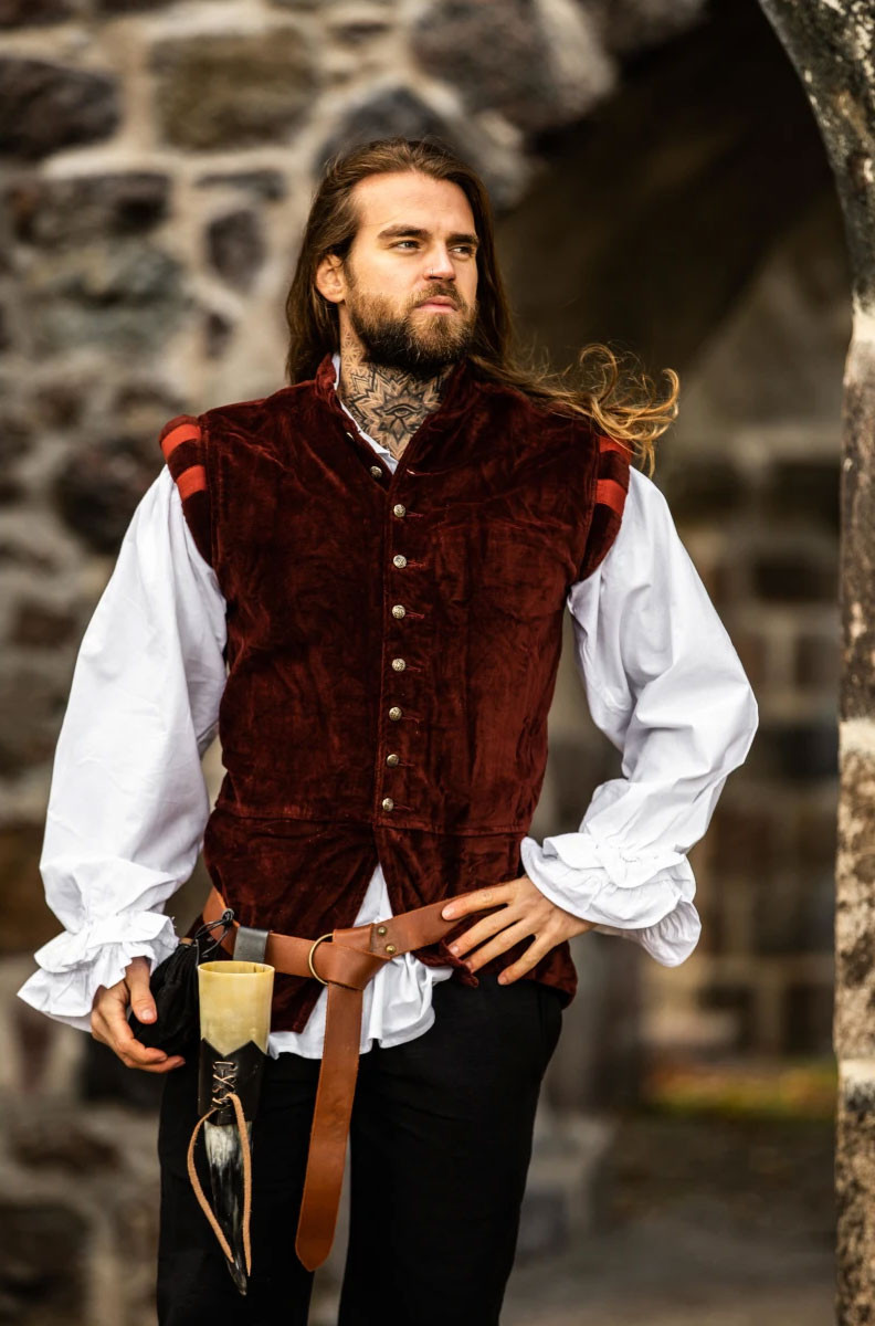 Gilet Renaissance modèle Pierre, couleur rouge