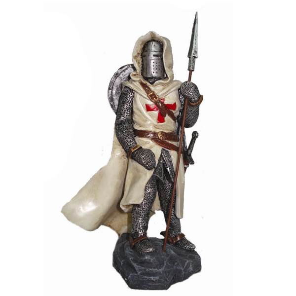 Chevalier templier miniature avec lance (22 cm.)