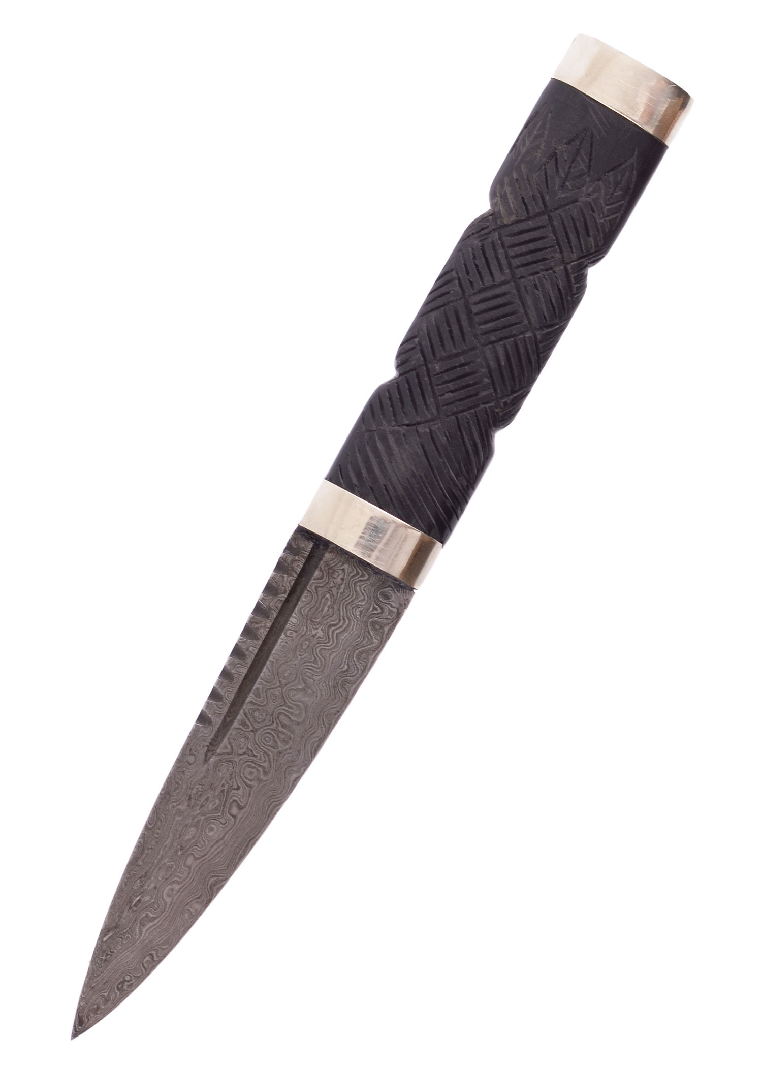 Couteau écossais lame damas Sgian Dubh (19,5 cm.)
