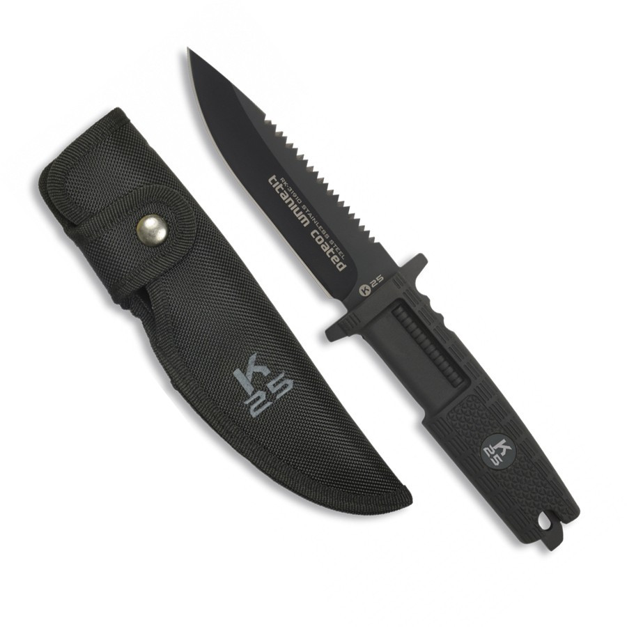 Couteau tactique RUI, manche en caoutchouc (25,8 cm.)