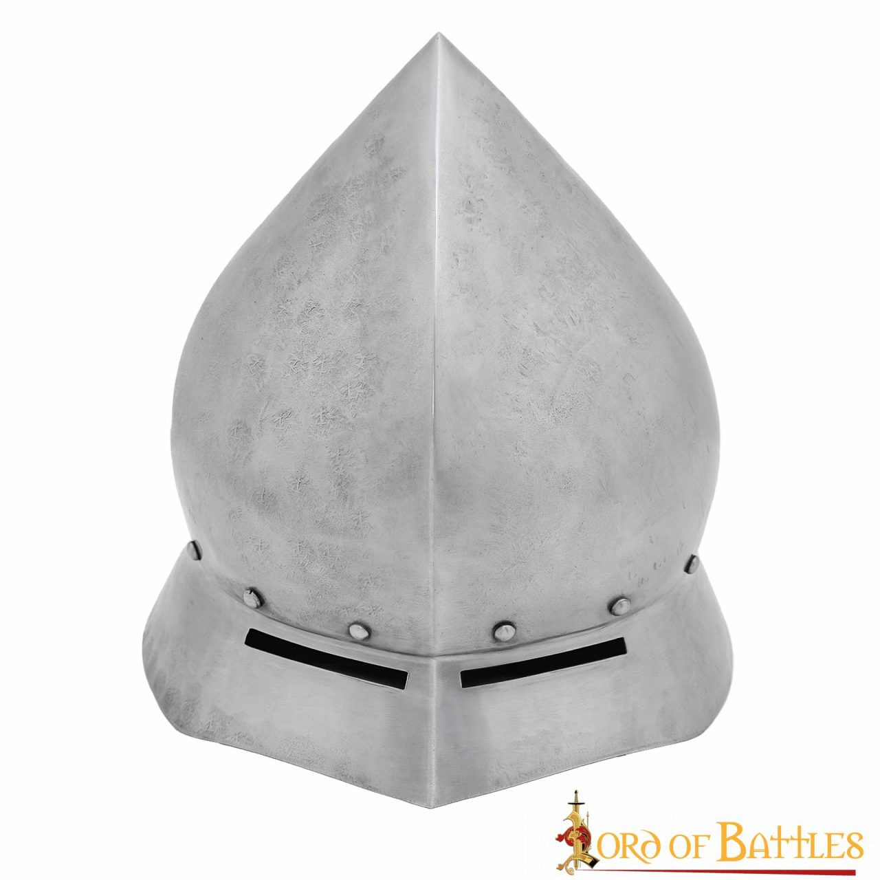 Casque médiéval, type théière, finition ancienne, XVe siècle
